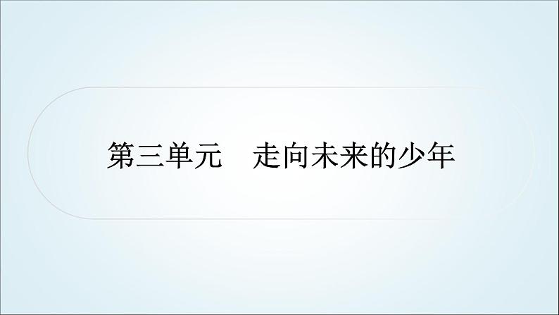 部编版中考《道德与法治》复习第三单元走向未来的少年作业课件01