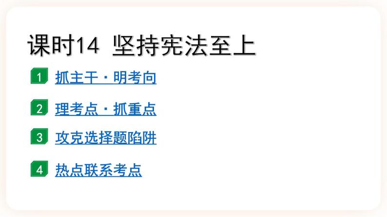 备考2023 道德与法治中考一轮总复习（八下第一单元）（ 课时14）《 坚持宪法至上 》课件02