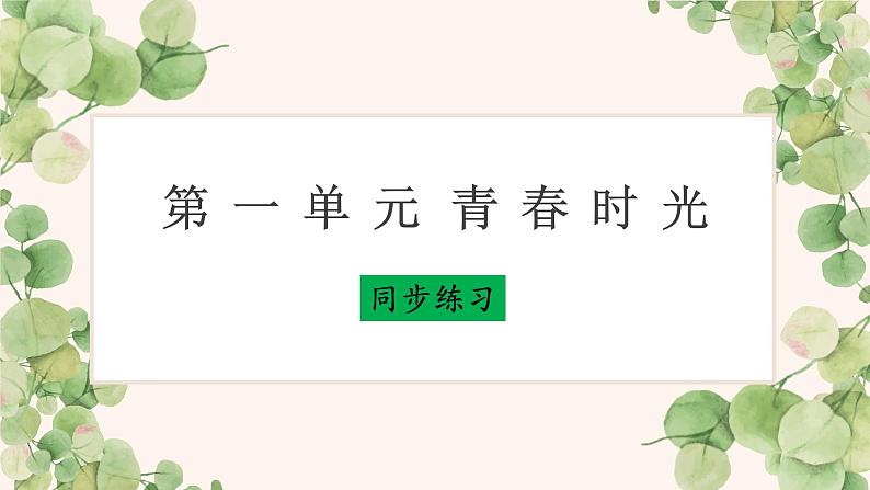 第一单元 青春时光(练习)课件PPT01