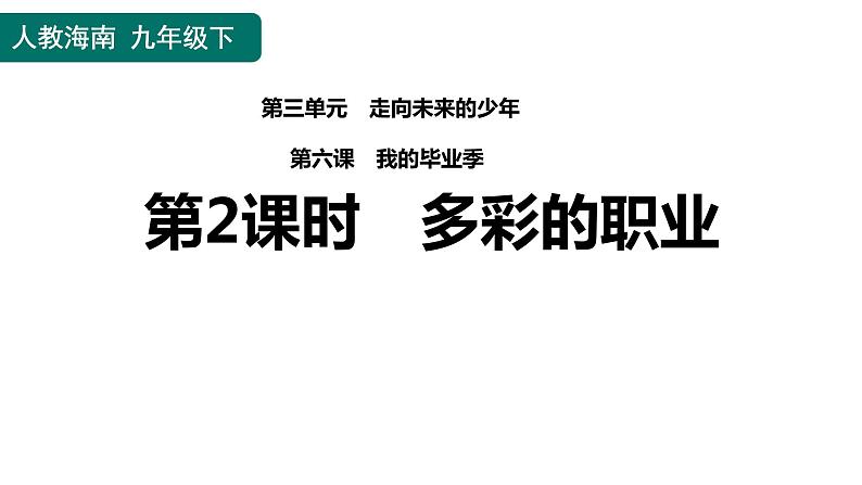 6.2 多彩的职业 课件 部编版道德与法治九年级下册 (1)01