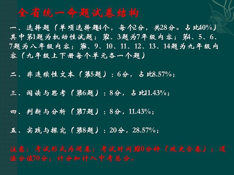 2023年九年级道德与法治中考新中考背景下黔东南州中考道德与法治学科备考建议复习课件05