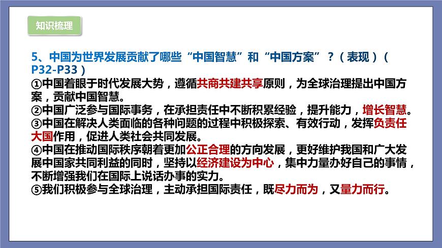 第二单元 世界舞台上的中国（知识梳理）——2022-2023学年部编版道德与法治九年級下冊单元综合复习課件PPT第6页