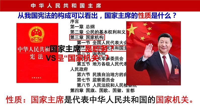 2023年部编版道德与法治八年级下册6.2 中华人民共和国主席 课件.第5页
