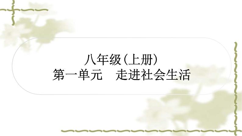 中考道德与法治复习八年级上册第一单元走进社会生活教学课件01