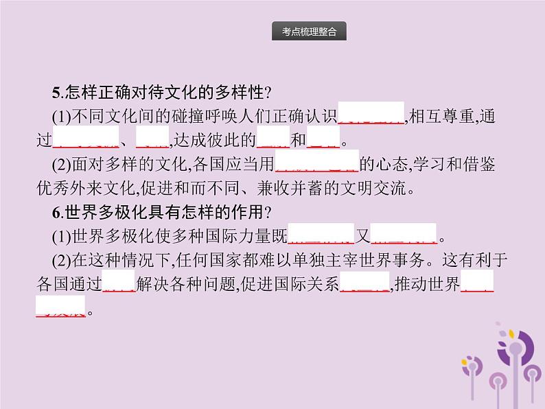 中考道德与法治一轮复习基础知识过关课件第17课时我们共同的世界 (含答案)第6页