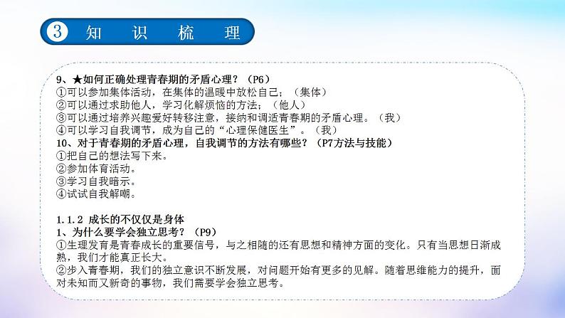 中考道德与法治一轮复习考点讲解与训练课件 青春时光(含答案)第7页