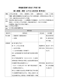 政治 (道德与法治)八年级下册公平正义的价值教案设计