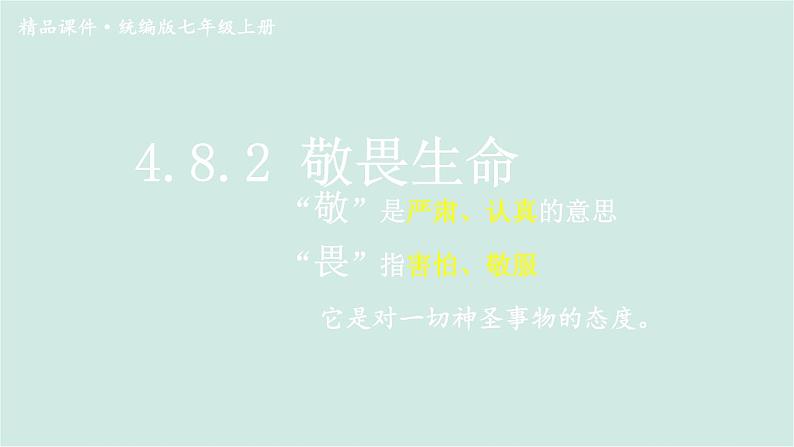 部编版道德与法治七年级上册 4.8.2 敬畏生命第1页