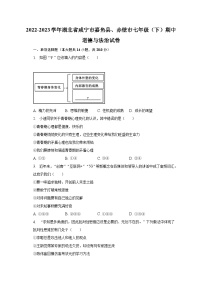 2022-2023学年湖北省咸宁市嘉鱼县、赤壁市七年级（下）期中道德与法治试卷（含解析）