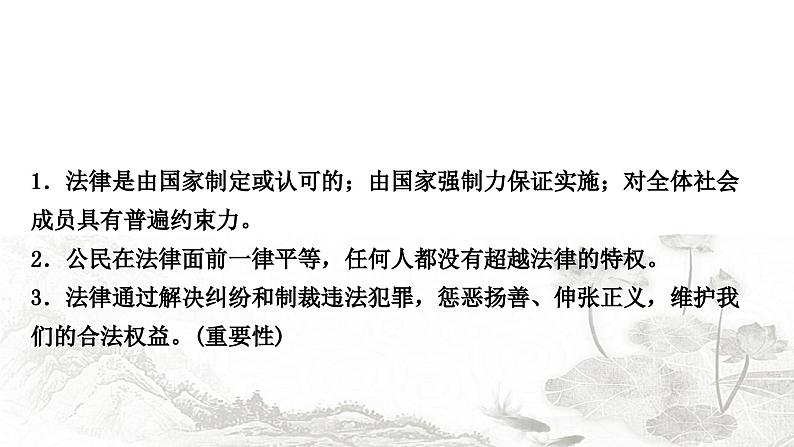 中考道德与法治复习七年级下册4第四单元走进法治天地课件第4页