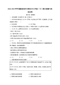 2022-2023学年福建省泉州市南安市七年级（下）期末道德与法治试卷（含解析）