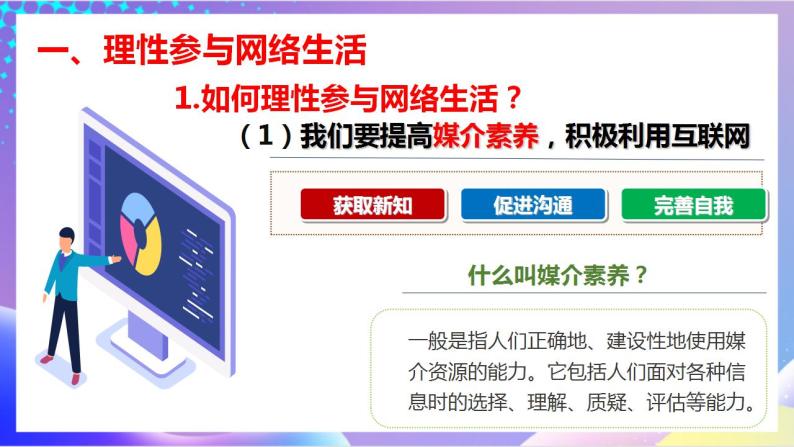 人教部编版八年级道德与法治上册 2.2《合理利用网络》 课件+同步教案+视频资料08