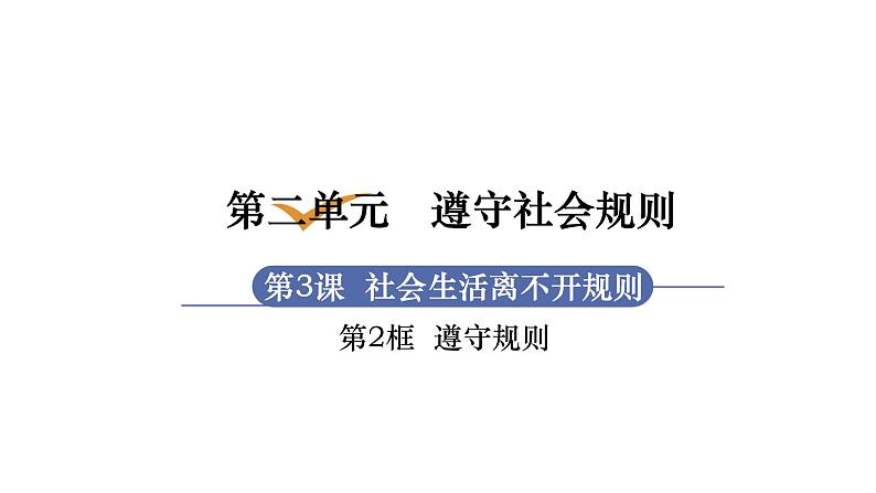 部编版八年级道德与法治上册课件 第2单元 第3课 第2框 遵守规则01