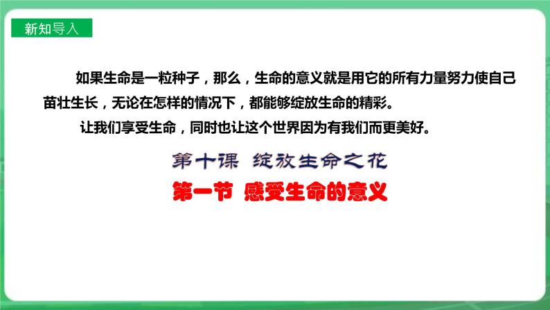 【核心素养】人教部编版道法七上 7.10.1《感受生命的意义 》课件+教案+学案+练习+素材02