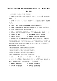 2022-2023学年湖南省益阳市大通湖区七年级（下）期末道德与法治试卷（含解析）