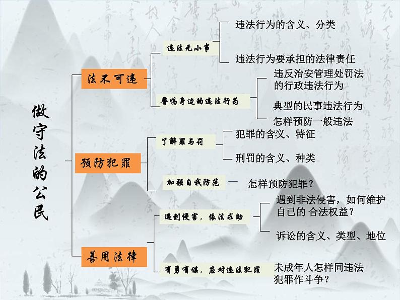 中考道德与法治二轮复习精品课件:法律专题复习二 做守法的公民(八上第五课) (含答案)第2页