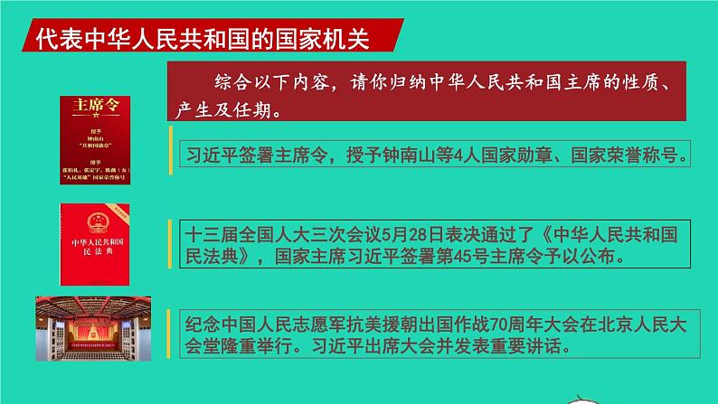 2023八年级道德与法治下册第三单元人民当家作主第六课我国国家机构第2框中华人民共和国主席课件新人教版07