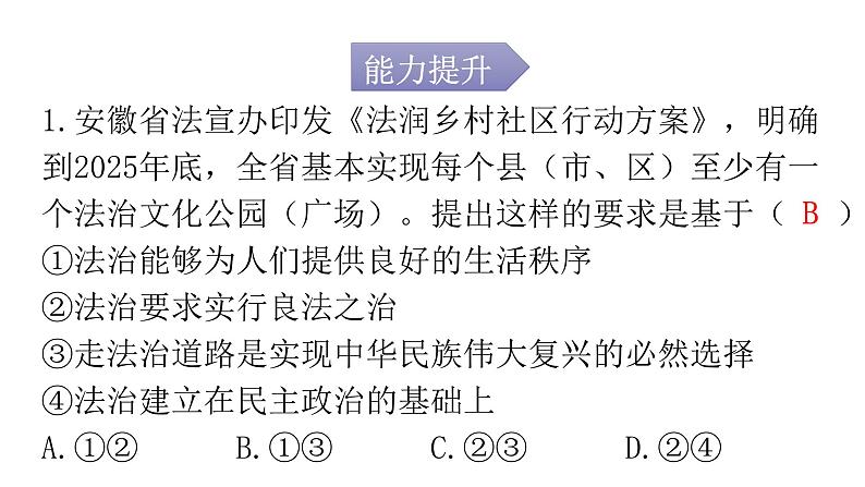 人教版道德与法治九年级上册第二单元第四课第一课时夯实法治基础分层作业课件02