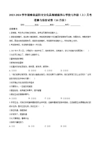 2023-2024学年湖南省益阳市安化县梅城镇田心学校七年级（上）月考道德与法治试卷（10月份）（含解析）