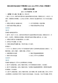 湖北省团风县实验中学教联体2023-2024学年九年级上学期期中道德与法治试题（解析版）