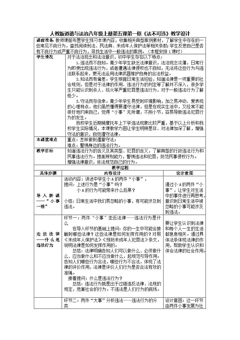 法不可违 教案第1页