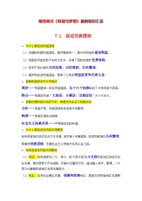 专题04 和谐与梦想【考点清单】-2023-2024学年九年级道德与法治上学期期末考点全预测（部编版）