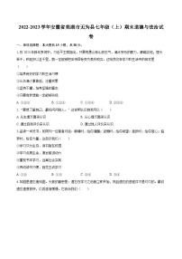 2022-2023学年安徽省芜湖市无为县七年级（上）期末道德与法治试卷（含详细答案解析）