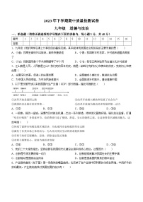 湖南省岳阳市临湘市2023-2024学年九年级上学期期中道德与法治试题