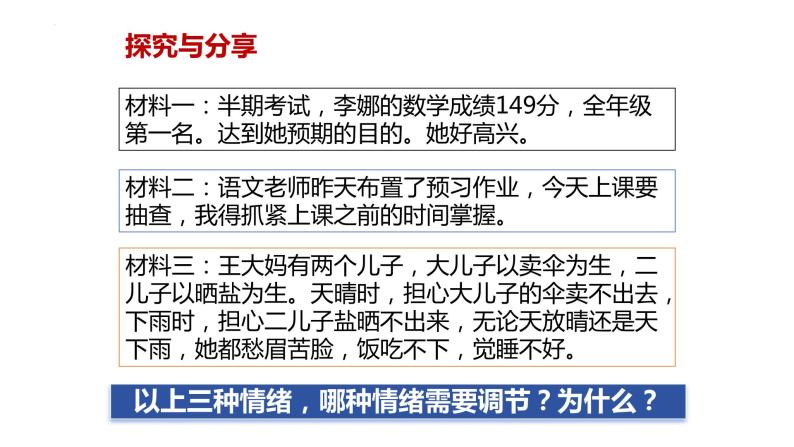 4.2情绪的管理  课件 七年级道德与法治下册 （部编版）08