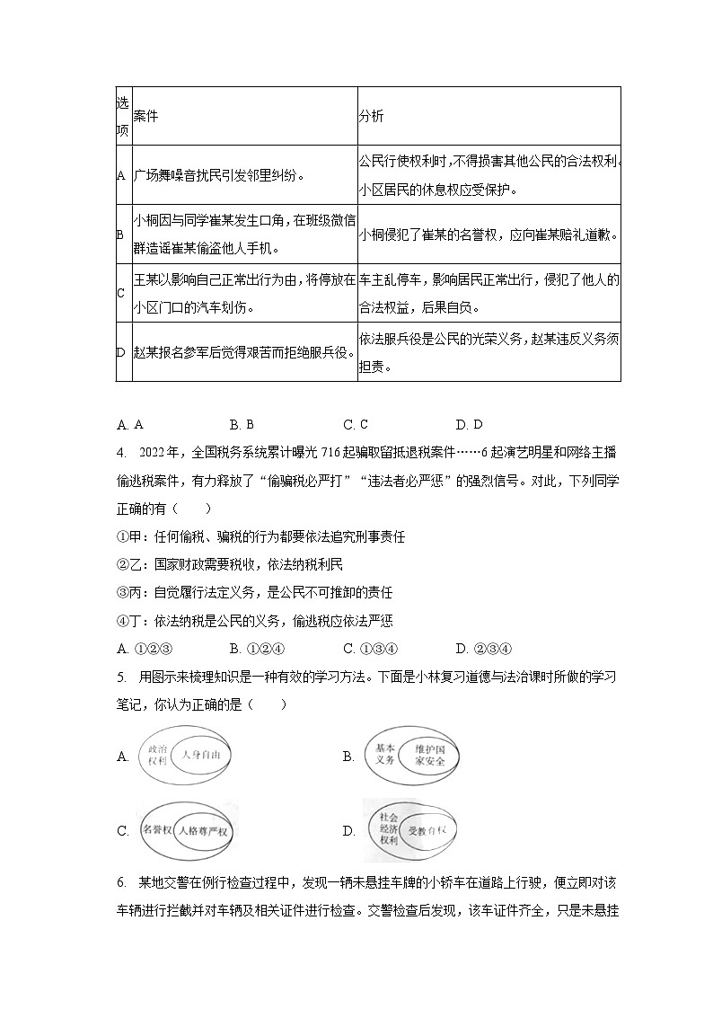 山西省运城市+2022-2023学年八年级下学期期末道德与法治试卷第2页