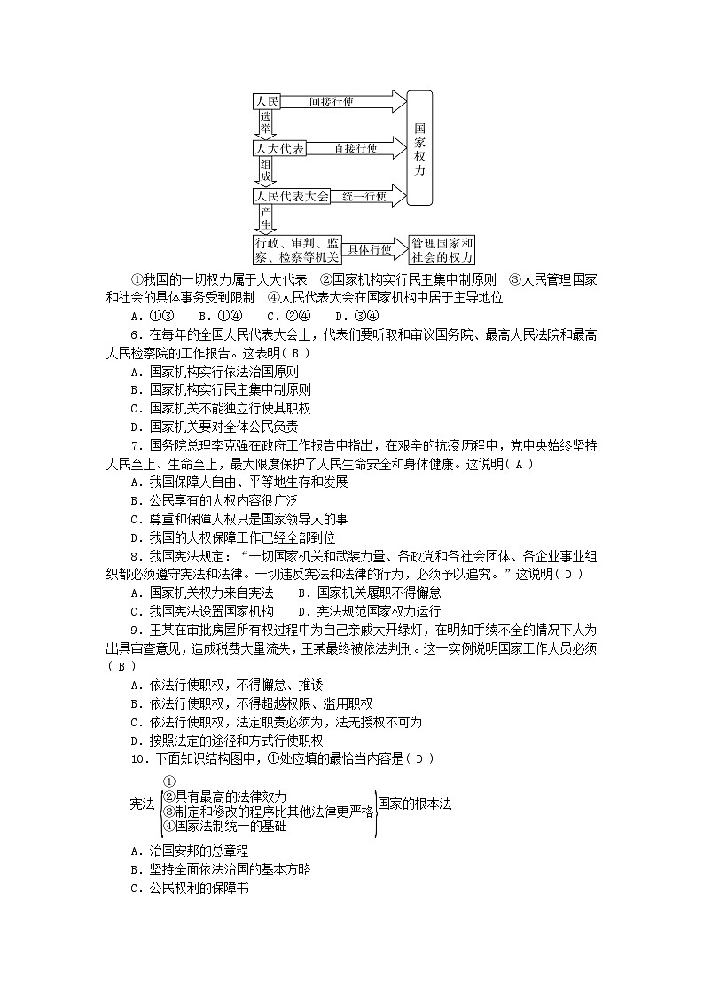 2024八年级道德与法治下册第一单元坚持宪法至上单元测试题1(附答案部编版)02
