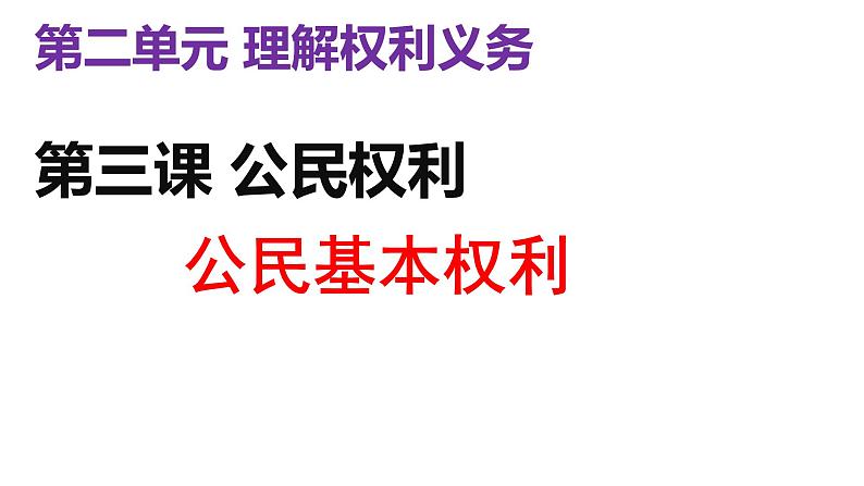 3.1公民基本权利(同步课件) 八年级道德与法治下册 (统编版)第1页