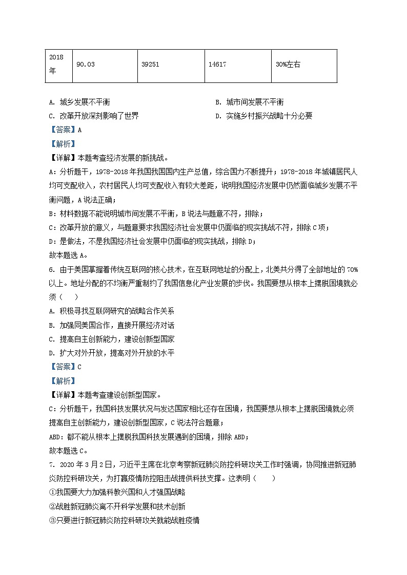 2020-2021学年天津市红桥区九年级上学期道德与法治期中试题及答案03