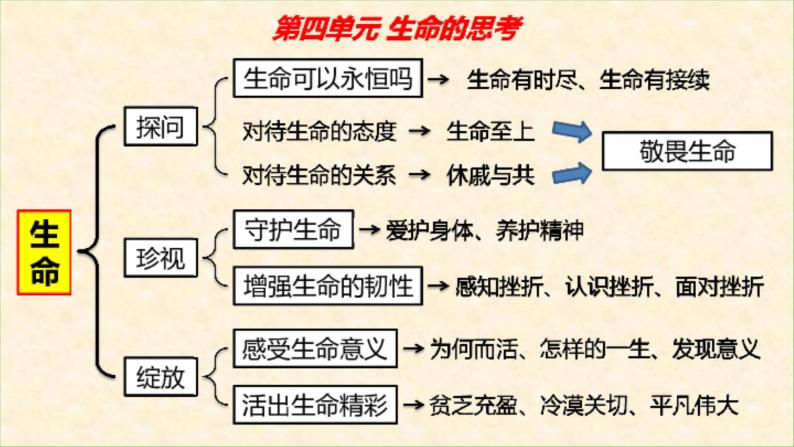 第四单元+生命的思考+复习课件-2023-2024学年统编版道德与法治七年级上册03