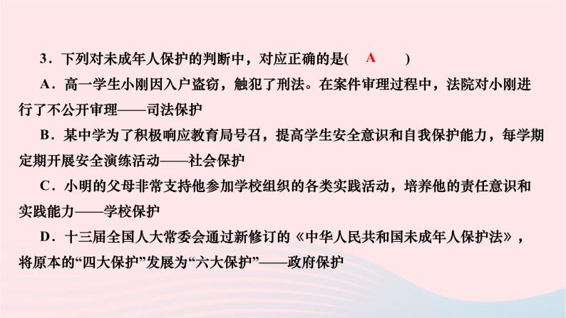 2024七年级道德与法治下册第四单元走进法治天地期末专题复习作业课件新人教版05