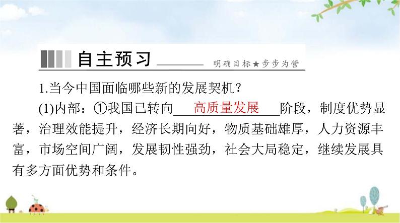 人教版九年级道德与法治下册第二单元第四课第一课时中国的机遇与挑战课件第4页