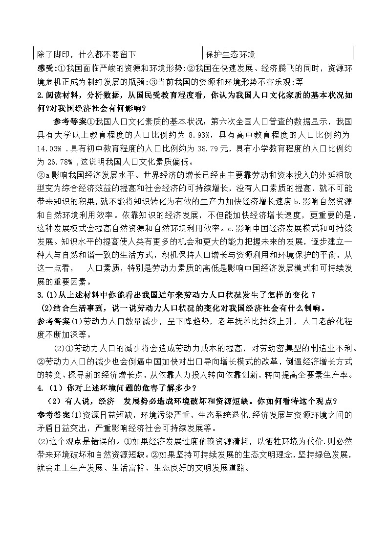 第六课 建设美丽中国(知识梳理+教材习题解析)-2021-2022学年九年级道德与法治上册知识梳理+教材习题解析02