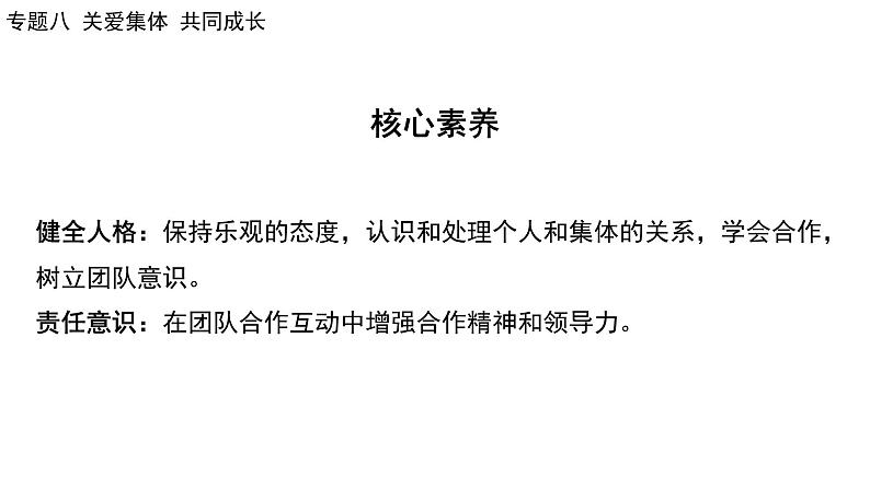 2024年广东省中考道德与法治一轮总复习 课件 专题八 关爱集体 共同成长第4页