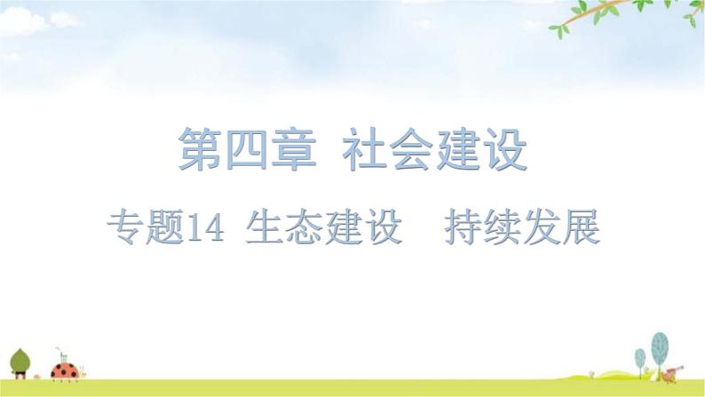 中考道德与法治复习第四章社会建设专题一4生态建设持续发展教学课件01