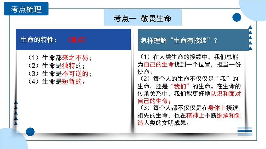 中考道德與法治一輪專題復(fù)習(xí)課件專題四 生命的思考(含答案)第6頁(yè)
