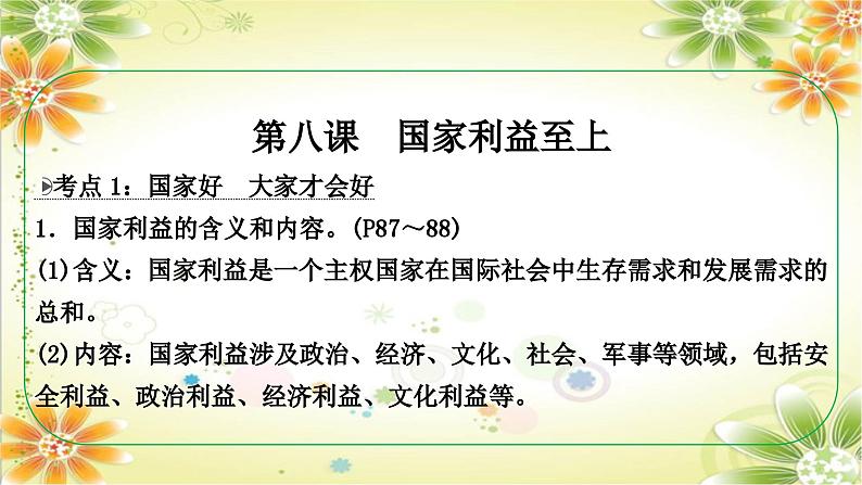 安徽省2024年中考道德与法治一轮复习课件:第四单元 维护国家利益第8页