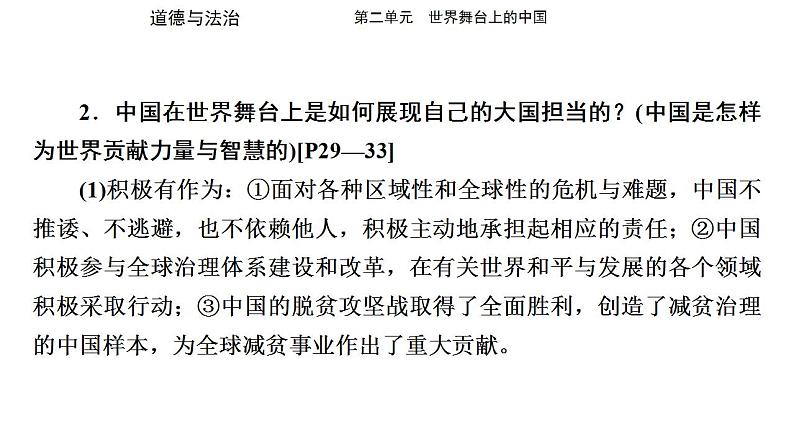 九年级下册第二单元 世界舞台上的中国 复习课件 -2024学年中考道德与法治一轮复习03