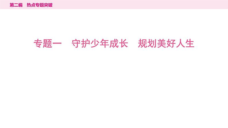 山东省2024年中考道德与法治二轮热点专题复习课件1.专题一 守护少年成长 规划美好人生第1页