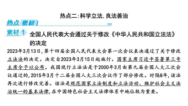 2024年中考道德与法治二轮复习时政热点课件:专题二 坚持依法治国 建设法治中国08