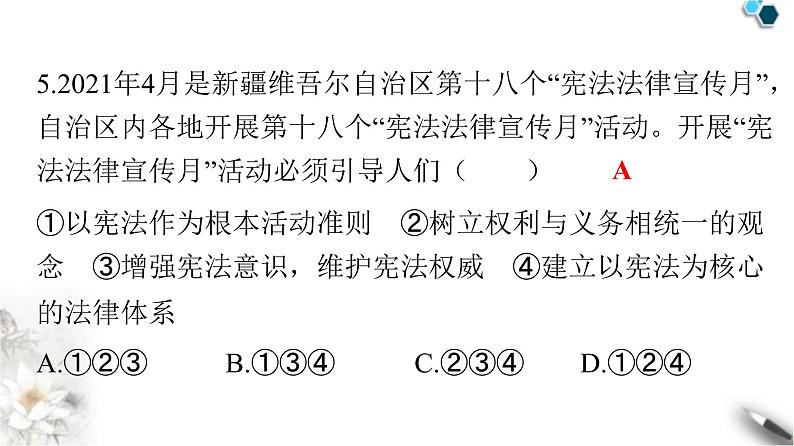 人教版八年级道德与法治下册期中检测卷课件第6页