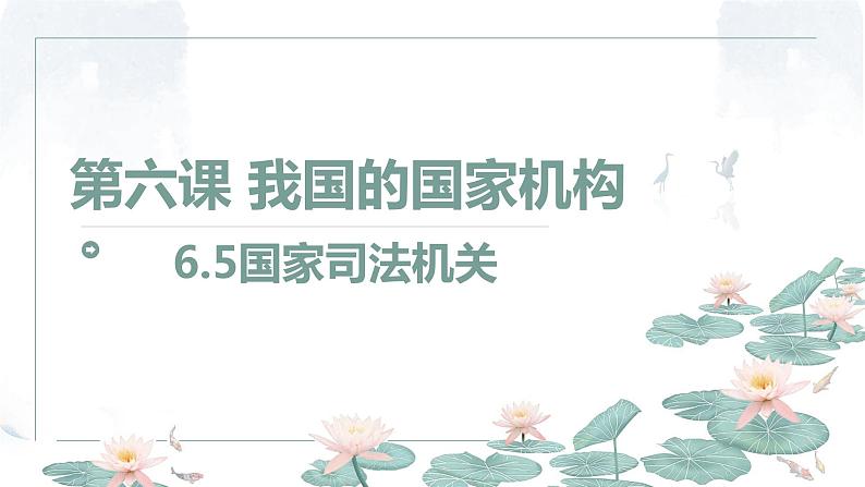 6.5 国家司法机关 课件 ---2023-2024学年统编版道德与法治八年级下册01