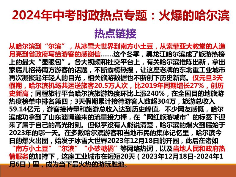 5. 火爆的哈尔滨---2024年中考时政热点专题讲解课件PPT第2页