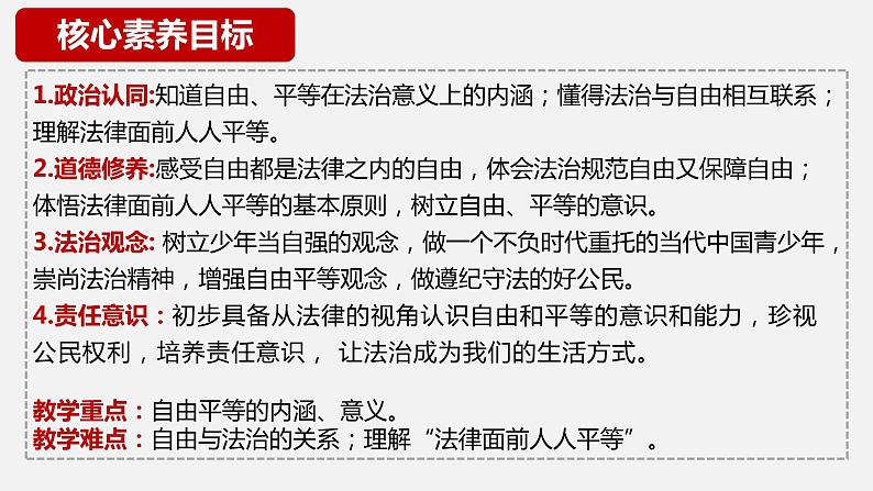 7.1 自由平等的真谛同步课件-2023-2024学年八年级道德与法治下册 (部编版)第3页