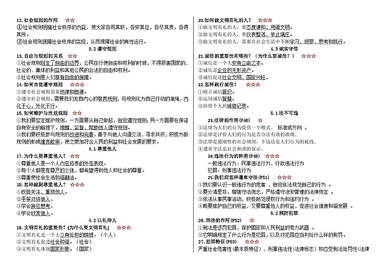 期末复习知识点-2023-2024学年部编版道德与法治八年级上册02