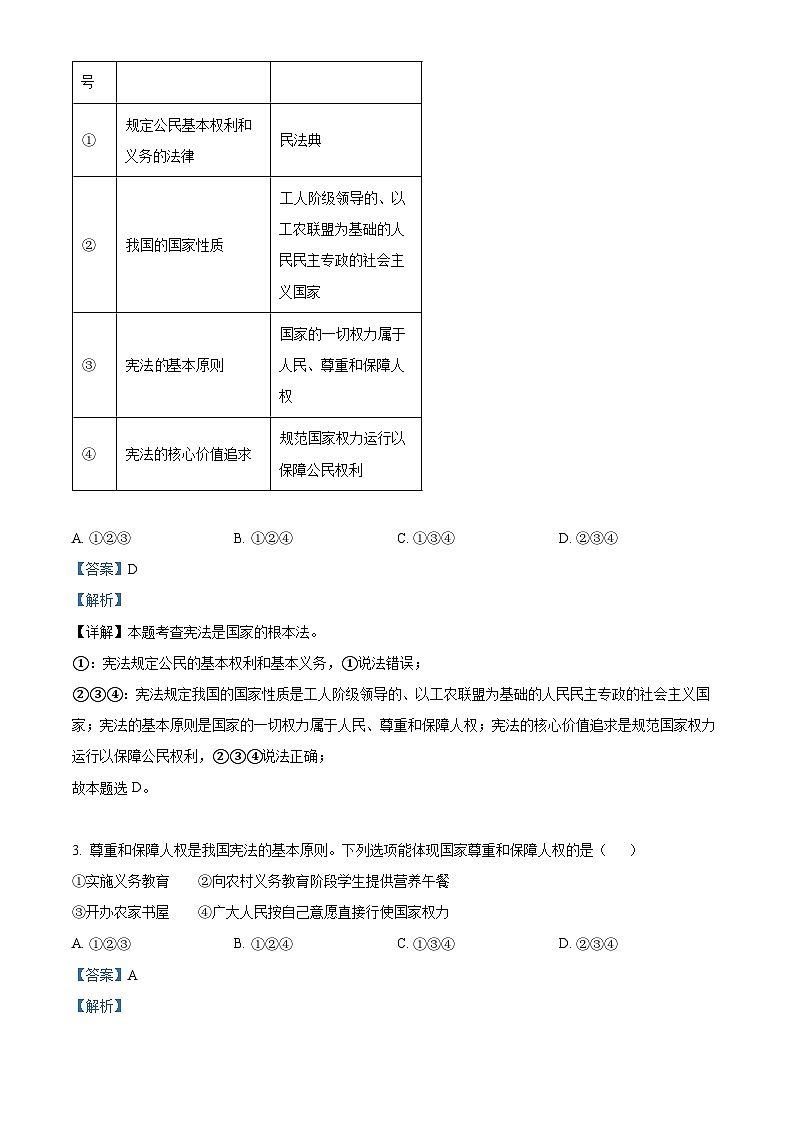 四川省宜宾市江安县2023-2024学年八年级下学期期中道德与法治试题(解析版)第2页